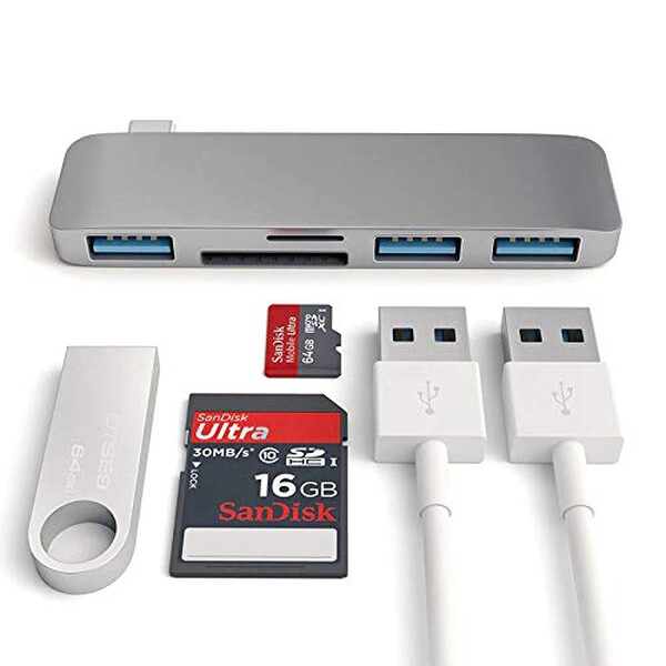5in1 HighSpeed-Hub 3.0 TPC mit USB u. Medien-Slots fr Apple Macbooks