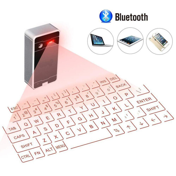Drahtlose Laser-Tastatur fr Smartphones, Tablets und PCs